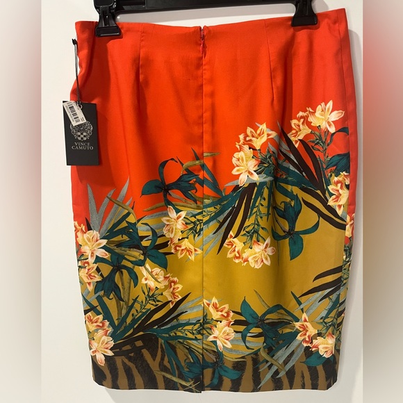Vince Camuto Bright & Light Weight Border Print Pencil Skirt sz2 - Picture 2 of 12